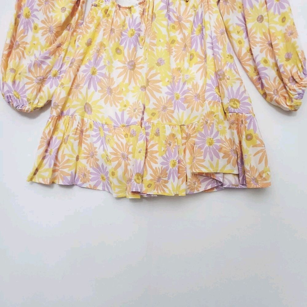 L*SPACE Feelin' Fine Mini Dress in Oopsie Daisy Cut Out Yellow Floral- Large - Picture 6 of 9